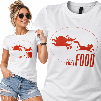 KOSZULKA ŚMIESZNA DAMSKA FAST FOOD